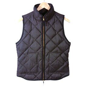 J. Crew Quilted Down & Feather Fill Dark Gray Vest Size Small, Classic Outerwear
